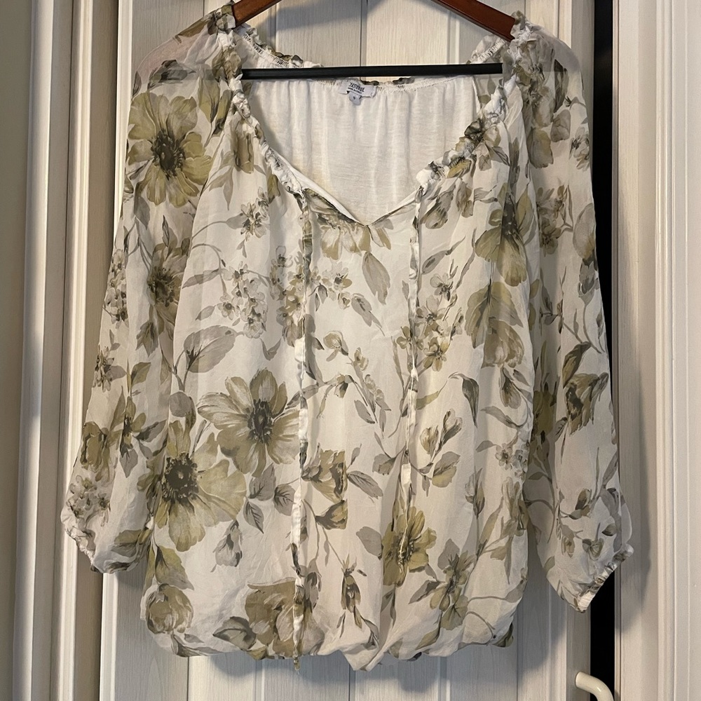 Rosemarine Floral Peasant Top